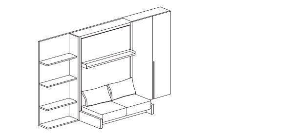 Opklapbed Nuovoliola tech kast en sofa C BedHabits